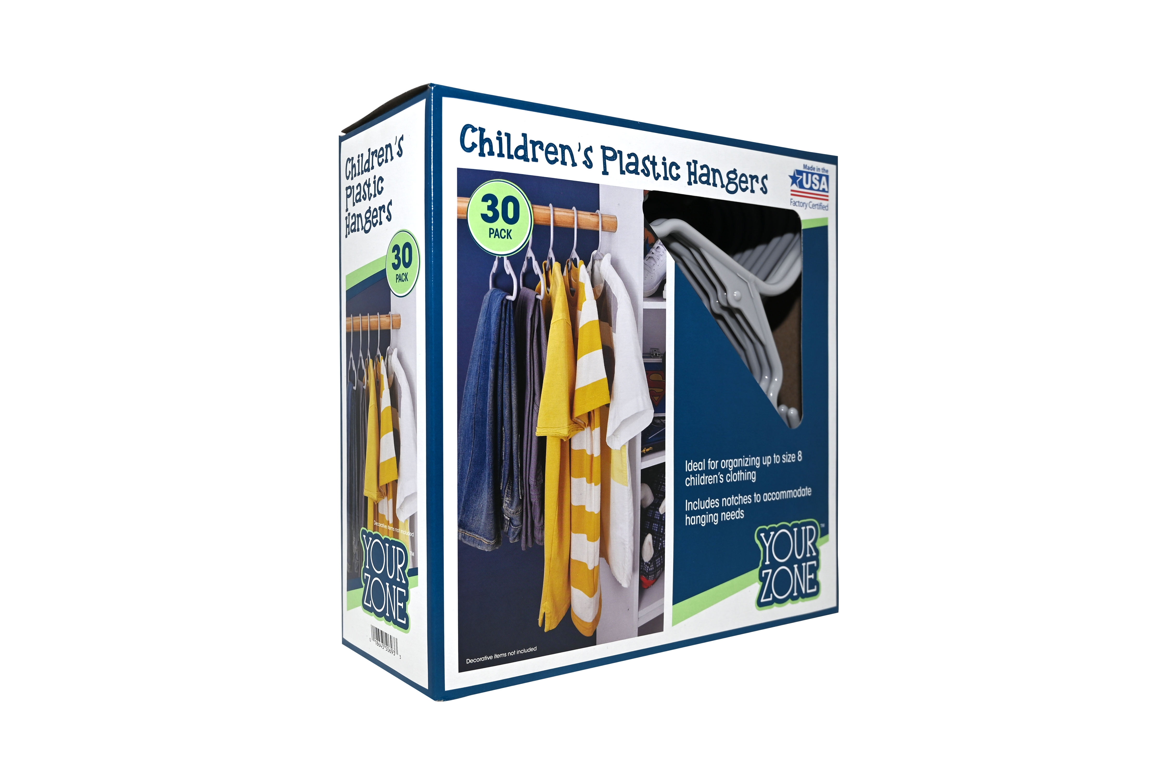  30 Pk Youth Petite Plastic Hangers for Children