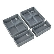 Your Zone Children’s Drawer Organizers, Gray, 4-Pieces