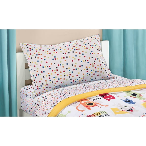Your Zone Colorful Squares Coordinating Printed Sheet Set