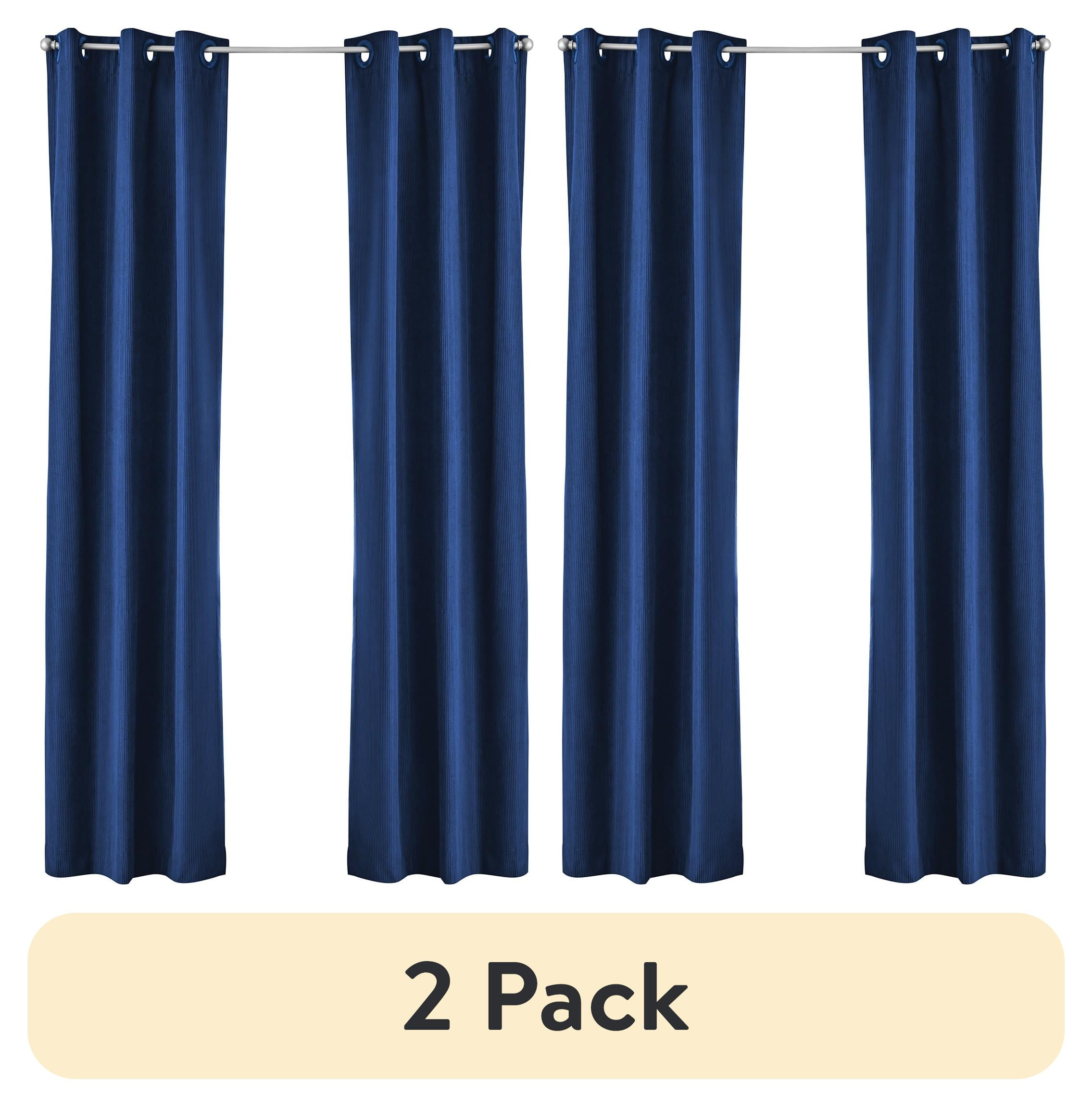 (2 pack) Your Zone Corduroy Blackout Grommet Curtain Panel,1 Panel, Stadium Blue, 38"W x 84"L