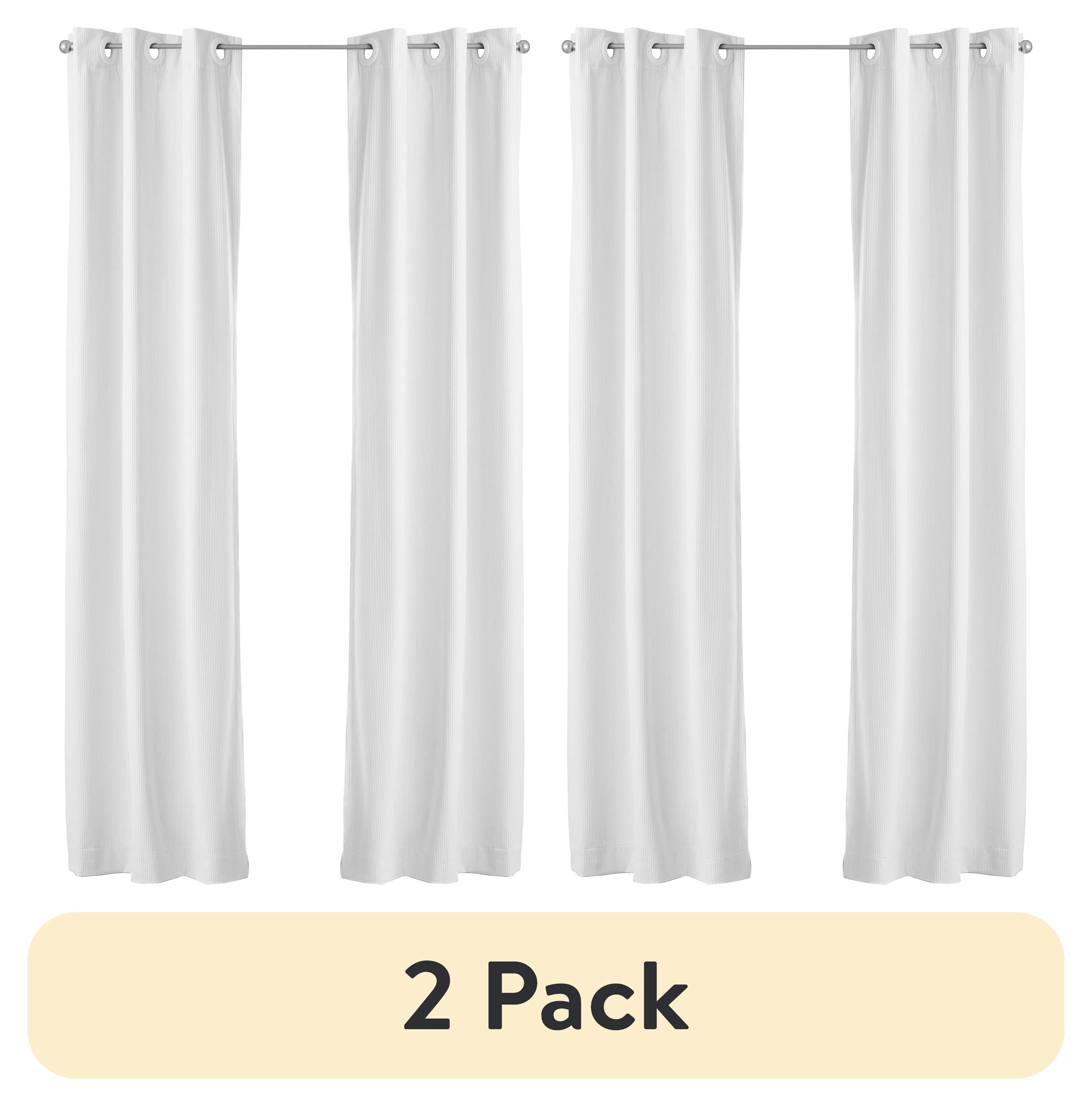 (2 pack) Your Zone Corduroy Blackout Grommet Curtain Panel,1 Panel, White, 38"W x 84"L