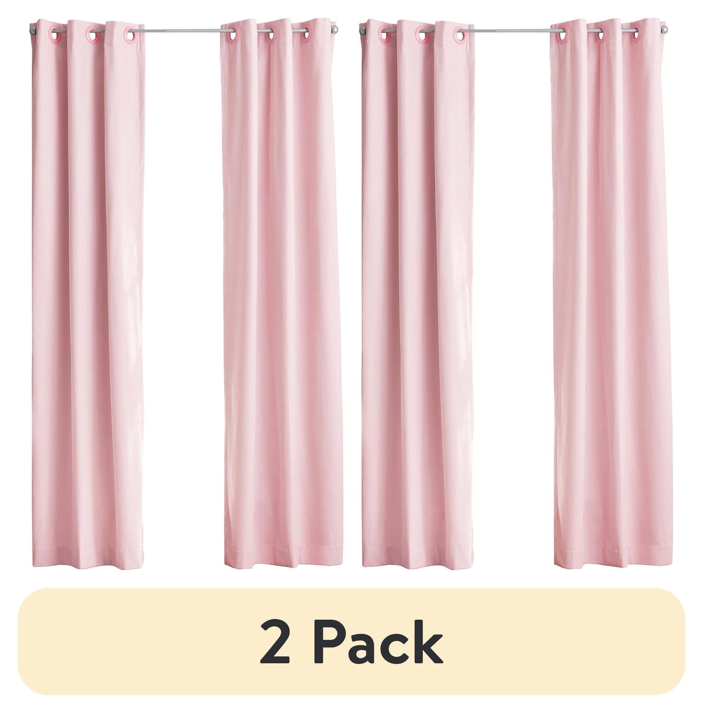 (2 pack) Your Zone Corduroy Blackout Grommet Curtain Panel,1 Panel, Pink Starlight, 38"W x 84"L