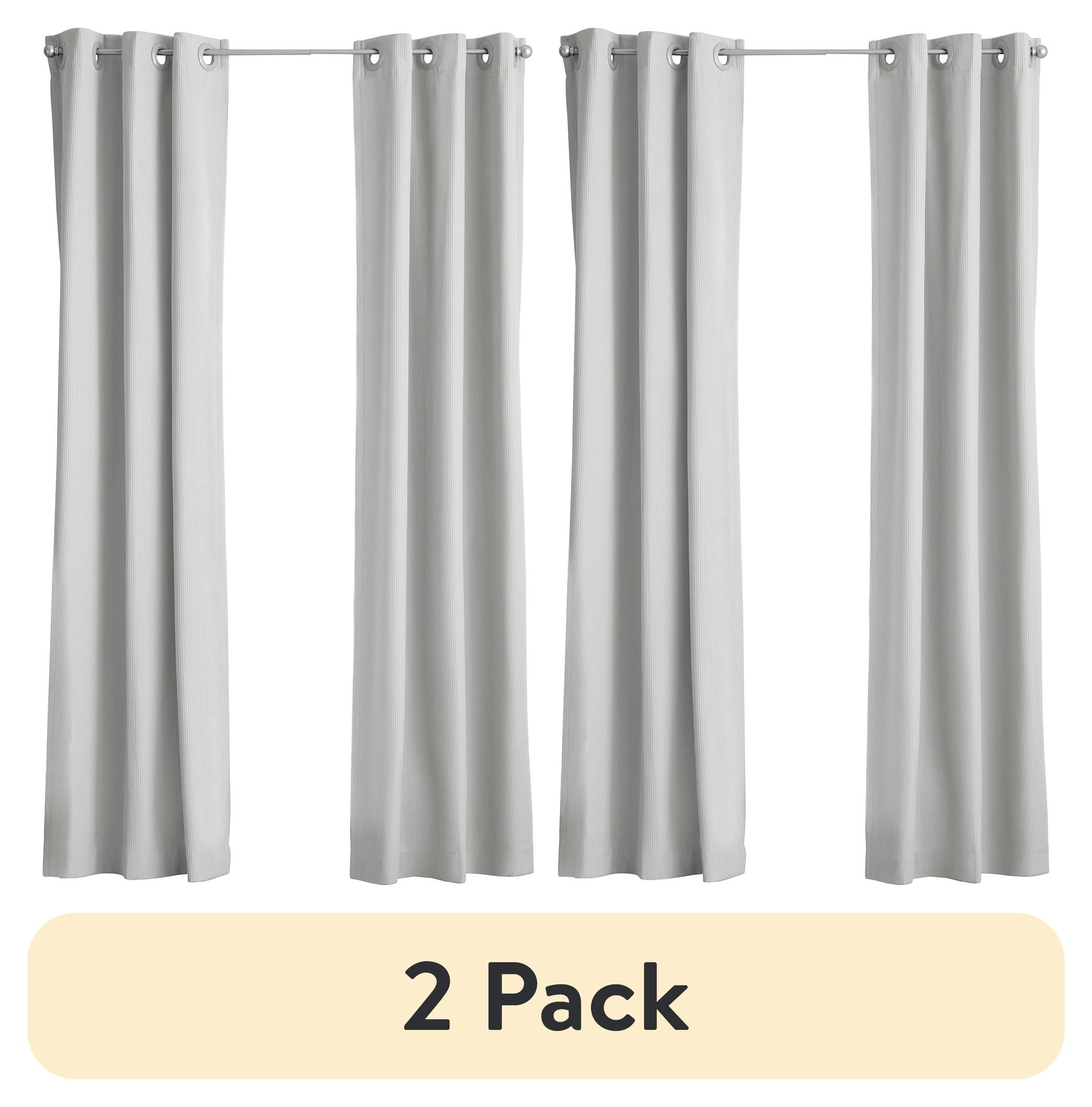 (2 pack) Your Zone Corduroy Blackout Grommet Curtain Panel,1 Panel, Soft Silver, 38"W x 84"L