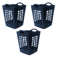 thumbnail image 1 of Your Zone Flexible Plastic Laundry Hamper, 3 Pack, Stadium Blue, 1 of 5