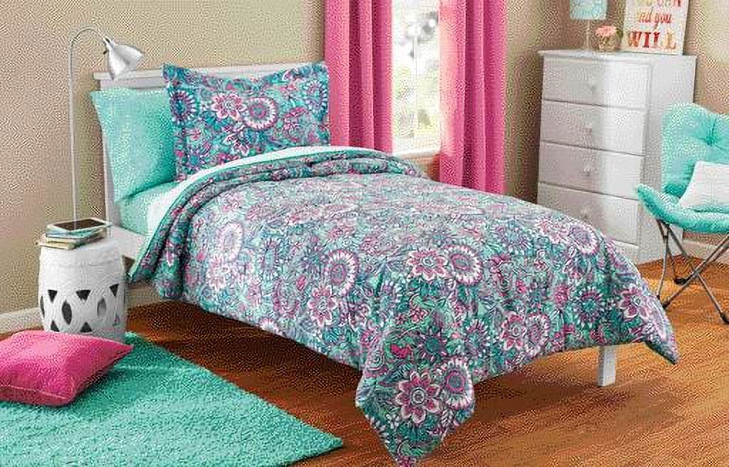 Your Zone Floral Medallion Bed in a Bag Coordinating Bedding Set