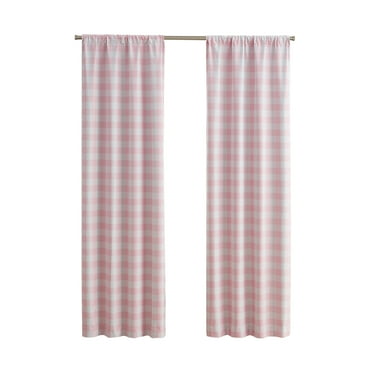 Your Zone Gingham Pink Plaid Blackout Panel Pair, 37" x 84"