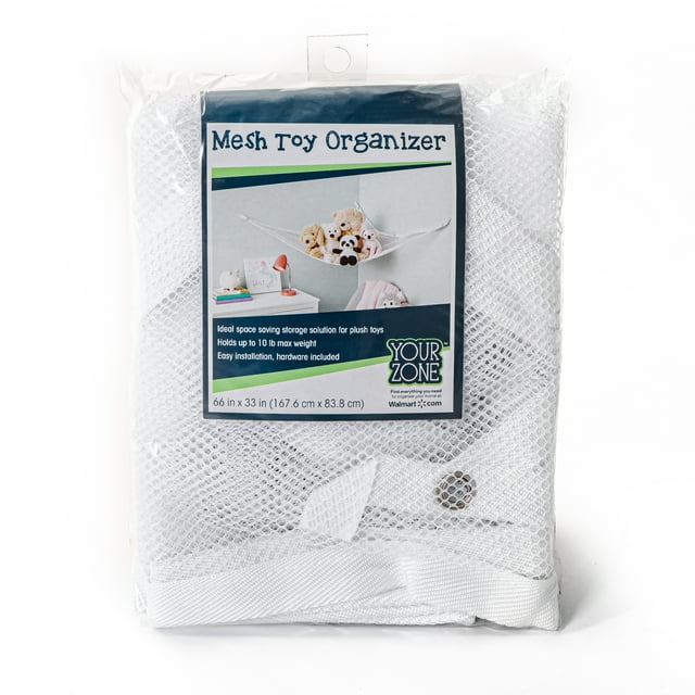 Your Zone Hanging Storage Net White, Kids Room, Garage, Organizer