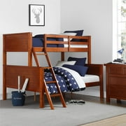 Your Zone Kenzo Convertible Twin-Over-Full Wood Bunk Bed, Walnut