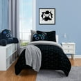 thumbnail image 1 of Your Zone Kids Black and Gray Reversible Quilt Set with Gray Sheets, Gamer, Twin, 5 Piece, Microfiber Polyester, 1 of 17