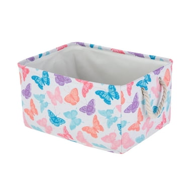 Your Zone Kids Butterfly Canvas Storage Basket with Handles