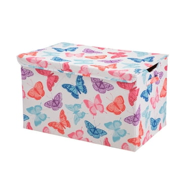 Your Zone Butterfly Pattern Kids Collapsible Toy Storage Trunk