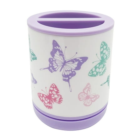 Your Zone Kids Butterfly Toothbrush Holder with Non-Slip Bottom
