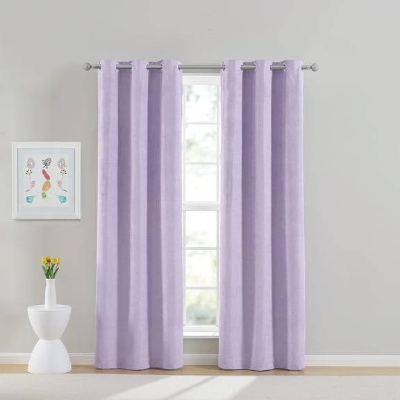 Your Zone Kids' Corduroy Blackout Curtain Panel, 1 Panel, Lilac, 38" W x 84" L