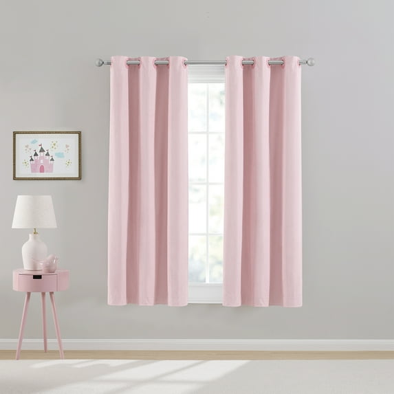 Your Zone Kids' Corduroy Blackout Curtain Panel, 1 Panel, Pink, 38" W x 63" L
