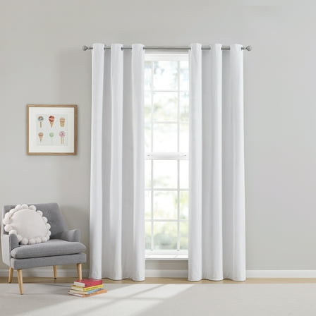 Your Zone Kids' Corduroy Blackout Curtain Panel, 1 Panel, White, 38" W x 84" L
