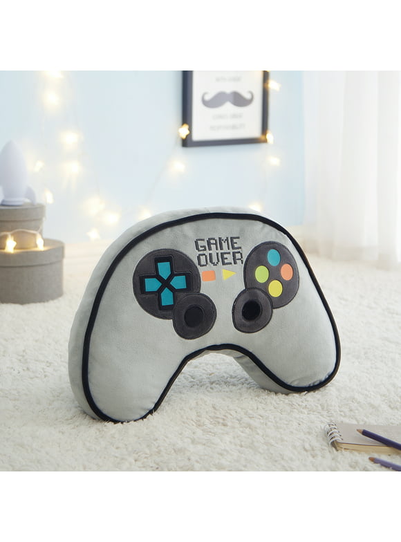 Your Zone Kids Glow in the Dark 3D Game Controller Plush Figural Pillow, Multicolor, 16" H, 1 Piece