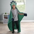 thumbnail image 1 of Your Zone Kids Green Dinosaur Glow in the Dark Hooded Throw, 40" x 50", 1 of 5