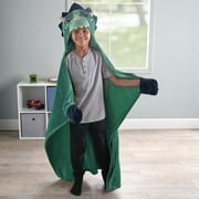 Your Zone Kids Green Dinosaur Glow in the Dark Hooded Throw, 40" x 50"