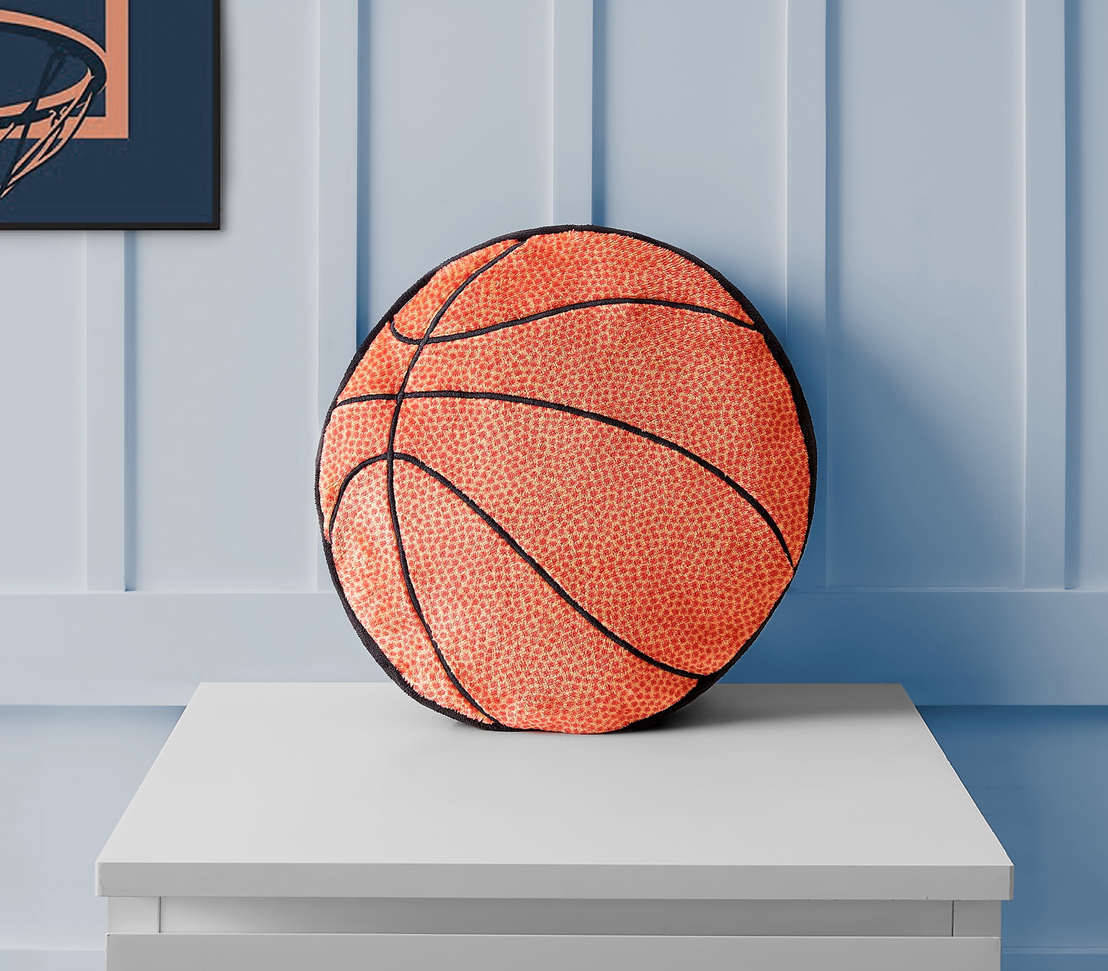 Your Zone Kids Orange Basketball Polyester Decorative Pillow for Kids 14 x 14