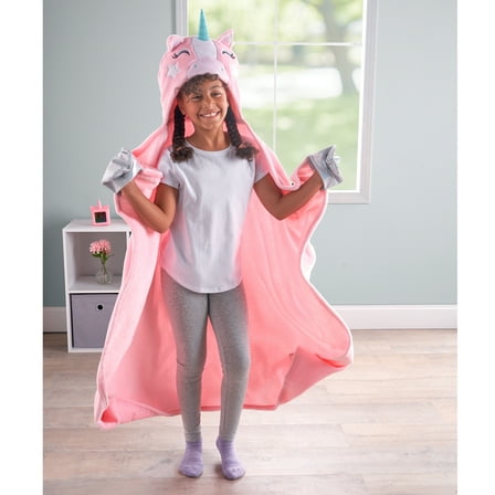 Your Zone Kids Pink Unicorn Glow in the Dark Hooded Throw, 40" x 50"