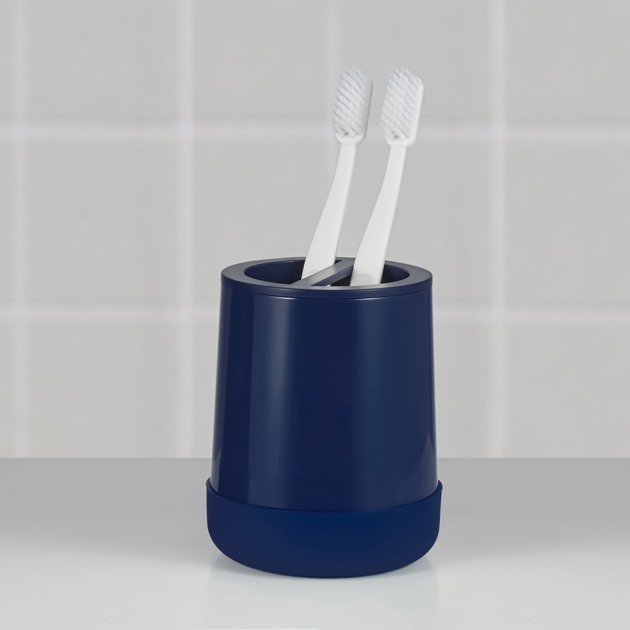 Your Zone Kids Plastic Blue Toothbrush Holder with Nonslip Bottom