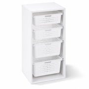 Your Zone Kids Sliding Bin Organizer with 4 Storage Bins, White