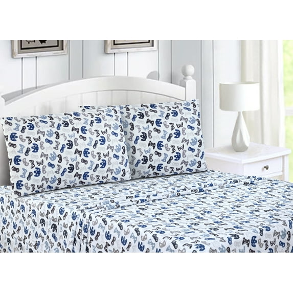 Your Zone Kids Soft Microfiber Sheet Set, Controller, Full, 4 Pieces, Easy Care