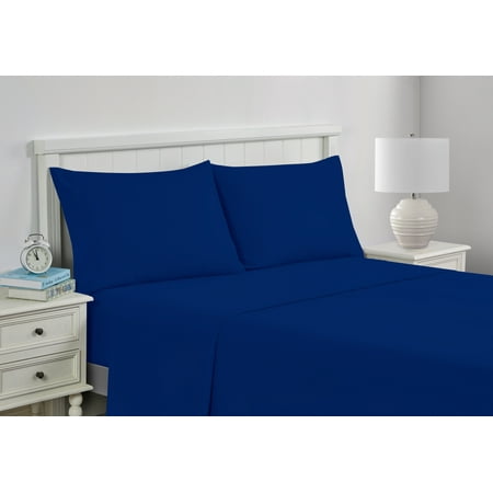 Your Zone Kids Soft Microfiber Sheet Set, Dark Blue, Twin-XL, 3 Pieces, Easy Care