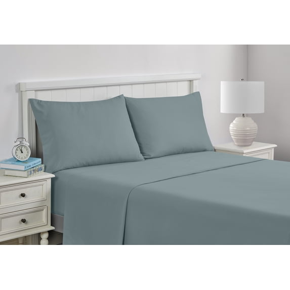 Your Zone Kids Soft Microfiber Sheet Set, Gray, Queen, 4 Pieces, Easy Care