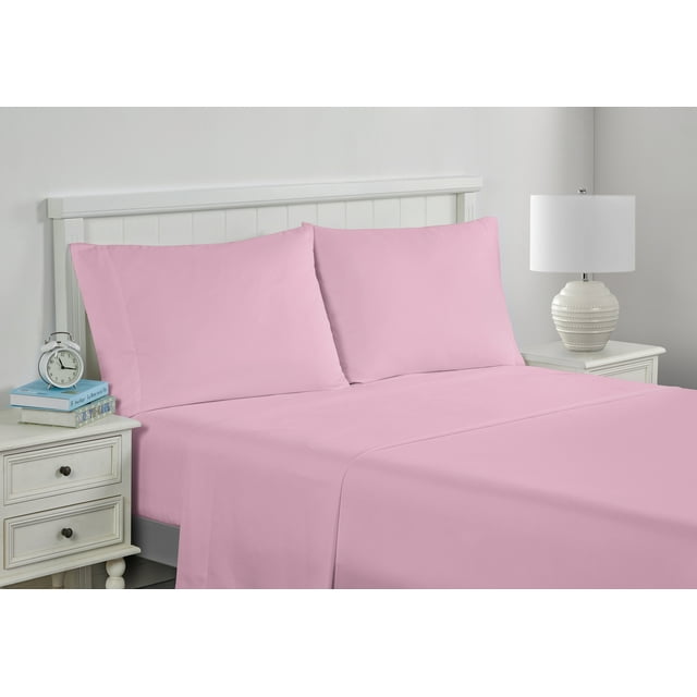 Your Zone Kids Soft Microfiber Sheet Set, Light Pink, Full, 4 Pieces