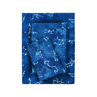 Your Zone 3-Piece Kids Soft Microfiber Sheet Set, Navy Blue Stars, Twin