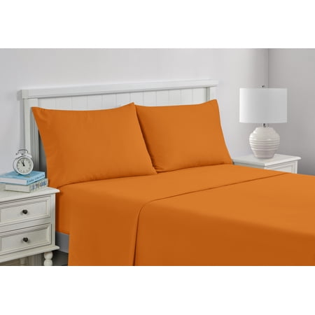 Your Zone Kids Soft Microfiber Sheet Set, Orange, Twin-XL, 3 Pieces, Easy Care