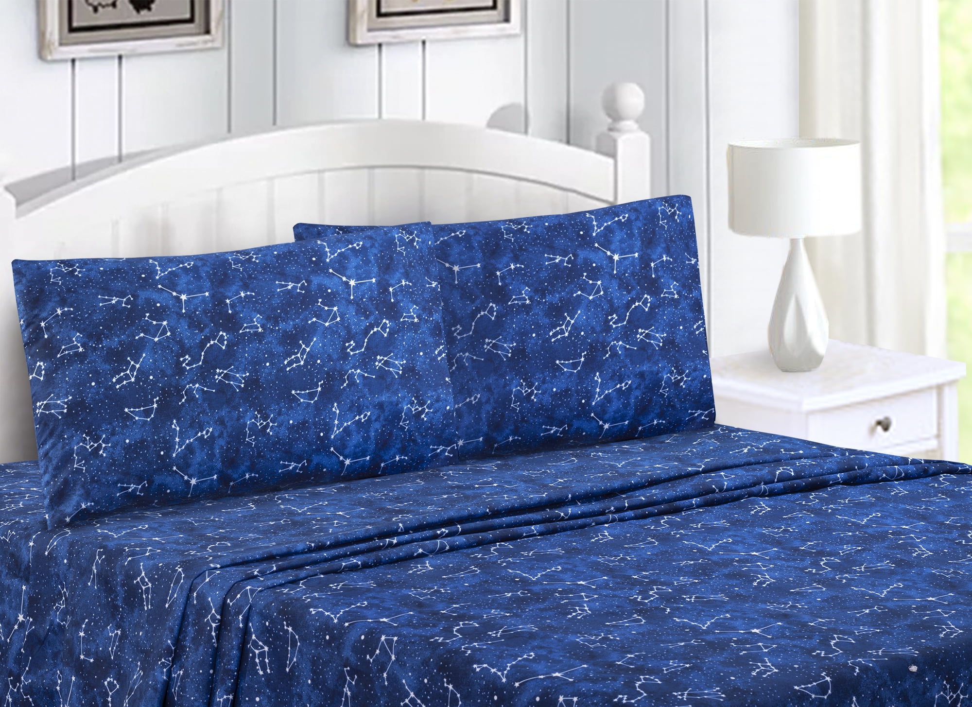 Your Zone Kids Soft Microfiber Sheet Set, Stars, Twin, 3 Pieces, Easy