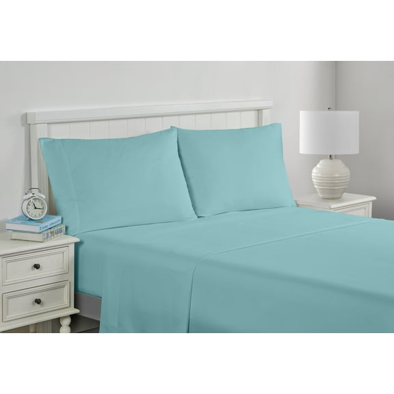 Your Zone Kids Soft Microfiber Sheet Set, Teal, Full, 4 Pieces, Easy Care