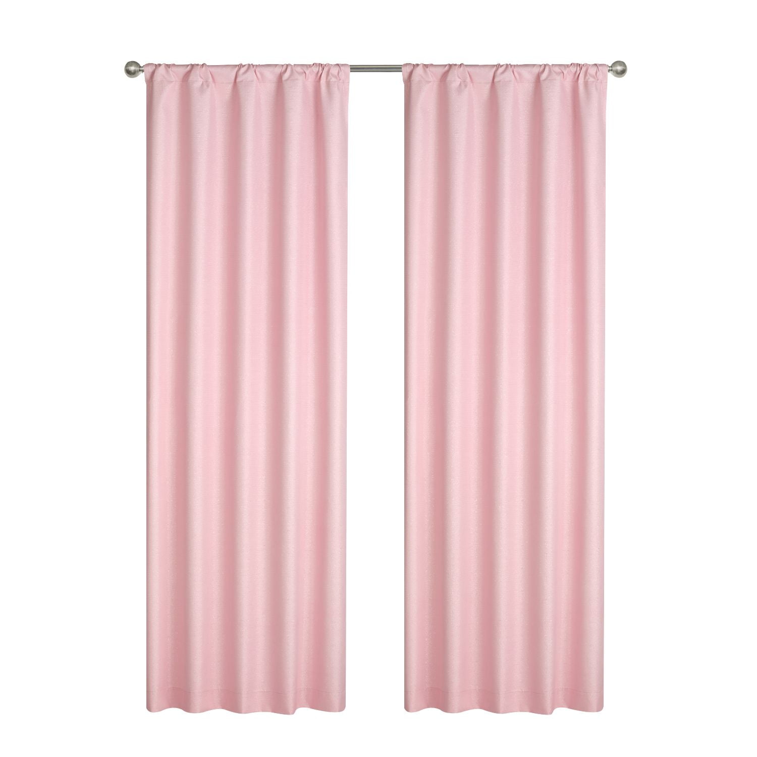 Your Zone Kids’ Solid Sparkle Room Darkening Curtain Panel, 1 Panel, Pink, 37" W x 84" L