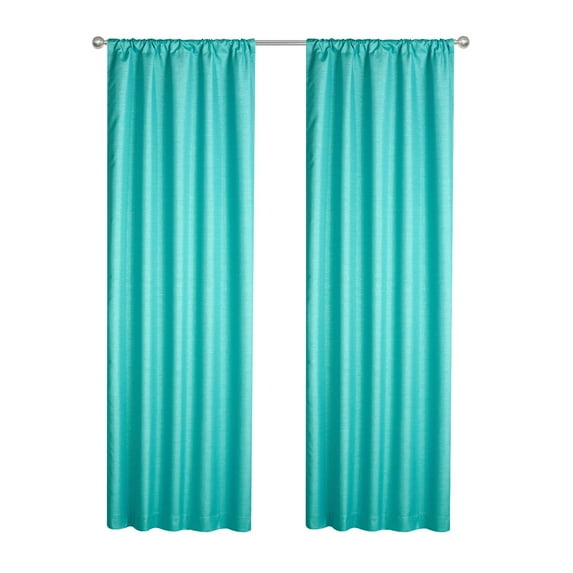 Your Zone Kids’ Solid Sparkle Room Darkening Curtain Panel, 1 Panel, Turquoise, 37" W x 84" L