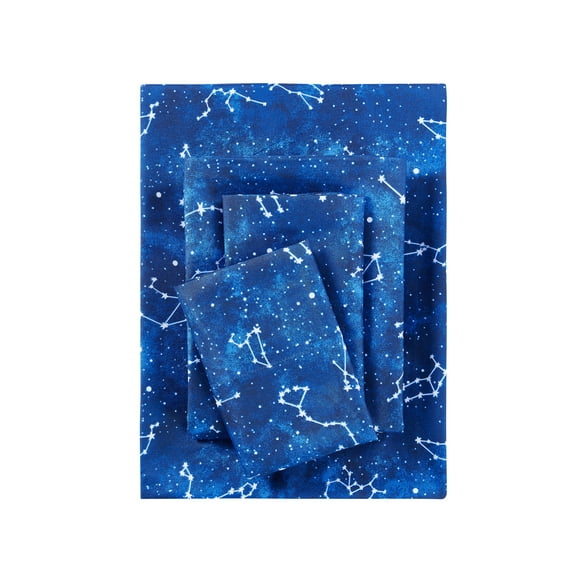 Your Zone Kids Super Soft Microfiber Sheet Set, Blue Stars, Full, 4 Piece