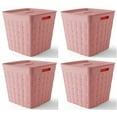 thumbnail image 1 of Your Zone Large Wide Weave Stacking Bin, Pink, 4/Case, 1 of 7