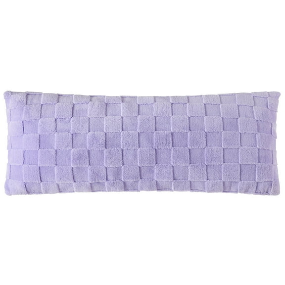 Your Zone Lilac Bud Checkerboard Plush Body Pillow, 19" x 48"