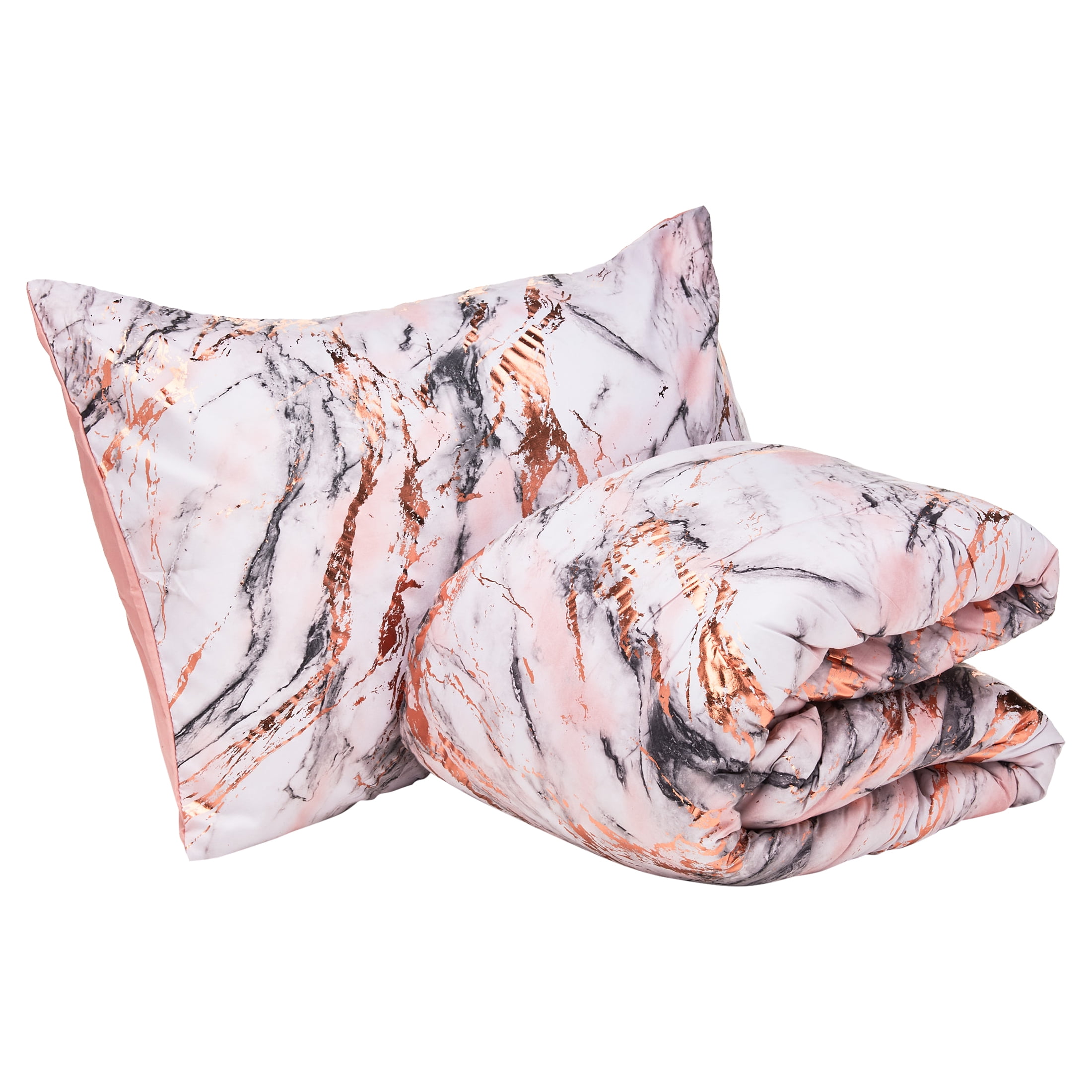 Your Zone Metallic Marble Comforter Bedding Set, Twin/Twin XL