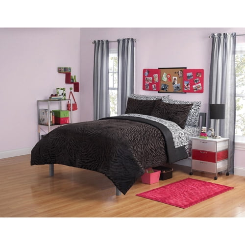 Your Zone Mink Zebra Bedding Comforter Set, 1 Each