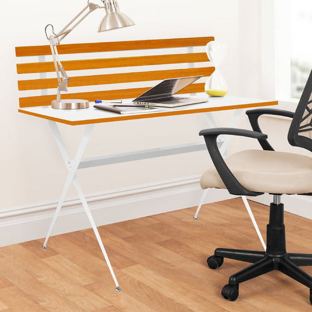 Your zone modern desk with wood slab deals