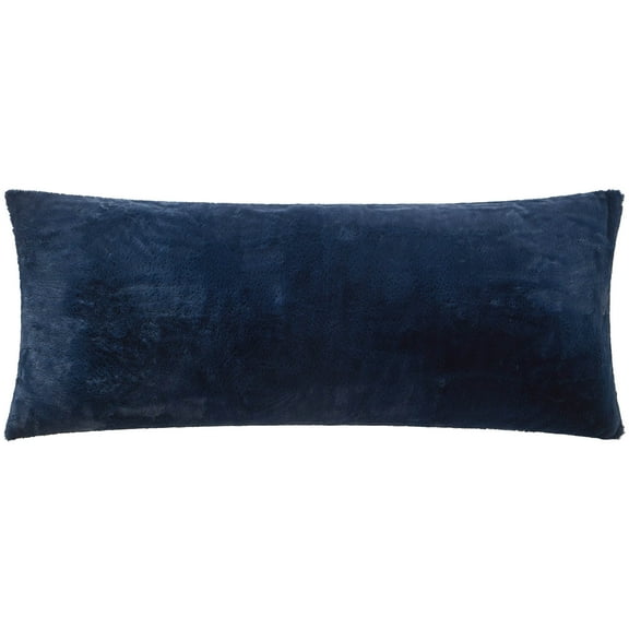 Your Zone Navy Faux Fur 20" x 48" Body Pillow Cover