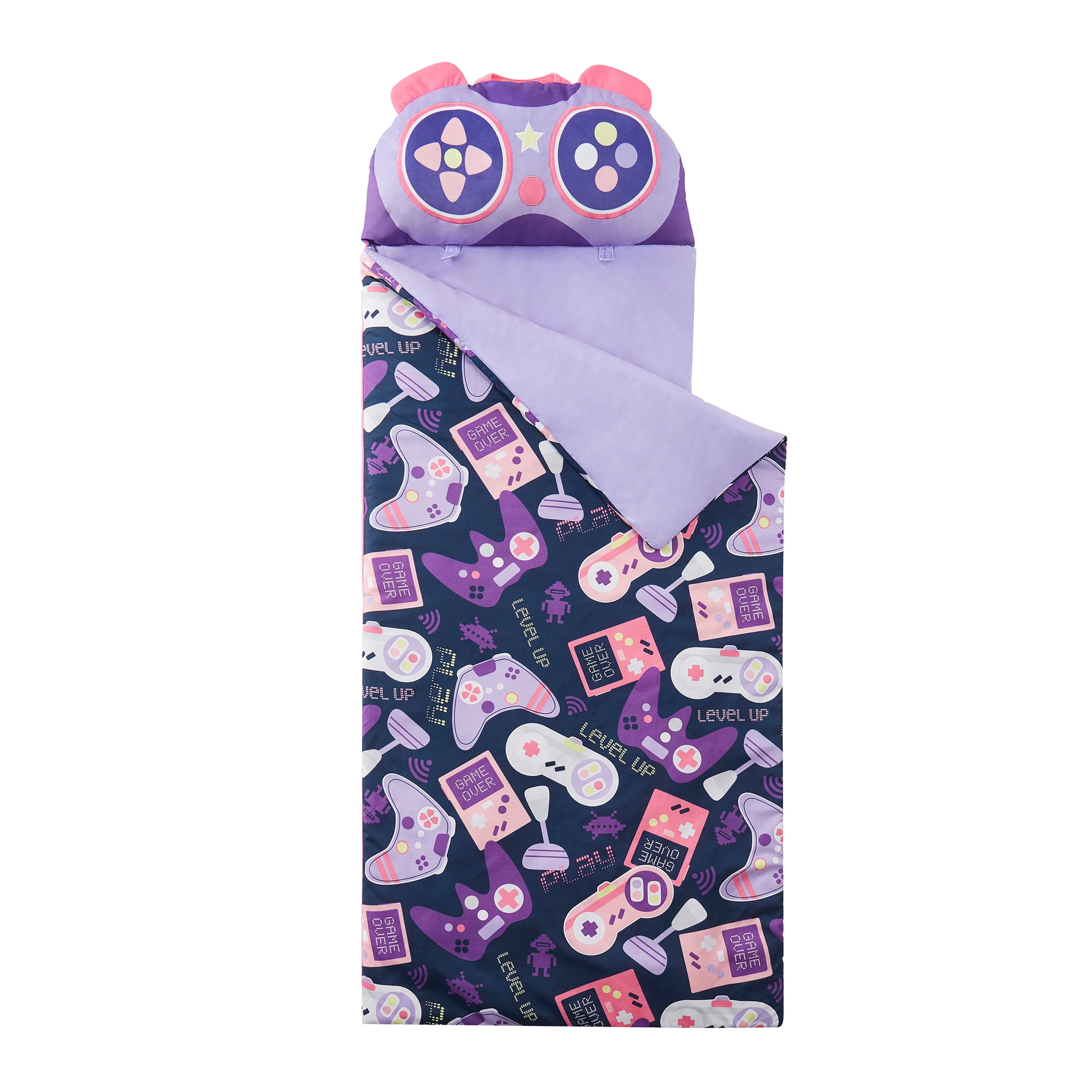 Your Zone Pink Gamer Glow in the Dark Kids Nap Mat, 24" x 70"
