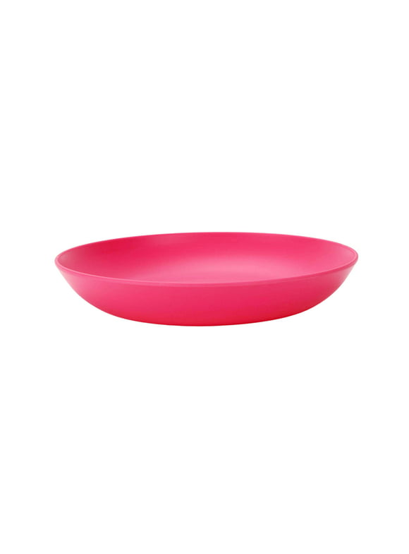 Your Zone Pink Plastic Round Plate, Single Piece