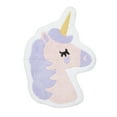 thumbnail interactive-video image 1 of Your Zone Pink & Purple Unicorn Shaped 19 x 22 inch 100% Cotton Bath Rug, 1 of 7