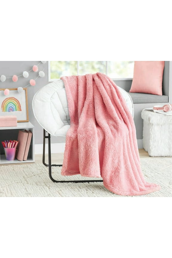 Pink, Soft, Oversized, Fuzzy  Throw Blanket for Kids, 72 x 50 inches