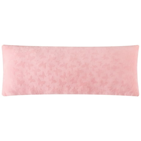 Your Zone Pink Starlight Embossed Butterfly Plush Body Pillow, 19" x 48"