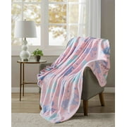 Your Zone Pink Unicorn Polyester Velvet Plush Glow in the Dark XL Oversized Throw Blanket, 50 X72 inches, Kids