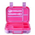 thumbnail interactive-video image 1 of Your Zone Kids Bento Lunch Box, 4-Compartment Food Container with Utensils & Dressing Cup, Pink, 1 of 10